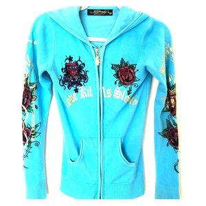 Blue Knit Ed Hardy Sweater